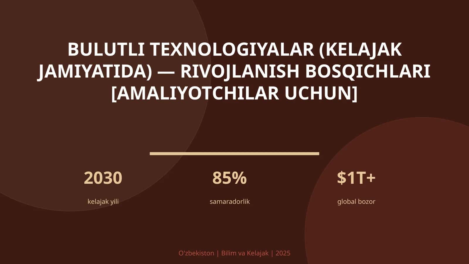 Bulutli texnologiyalar (kelajak jamiyatida) — rivojlanish bosqichlari [amaliyotchilar uchun]