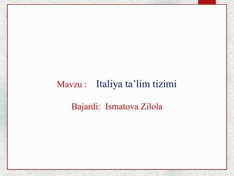 Italiya ta’lim tizimi