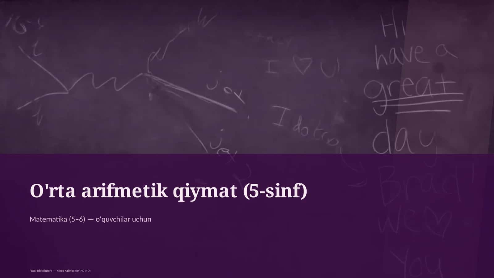O'rta arifmetik qiymat (5-sinf)
