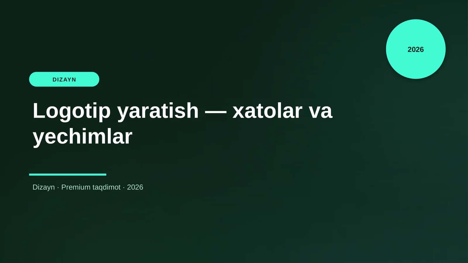 Logotip yaratish — xatolar va yechimlar