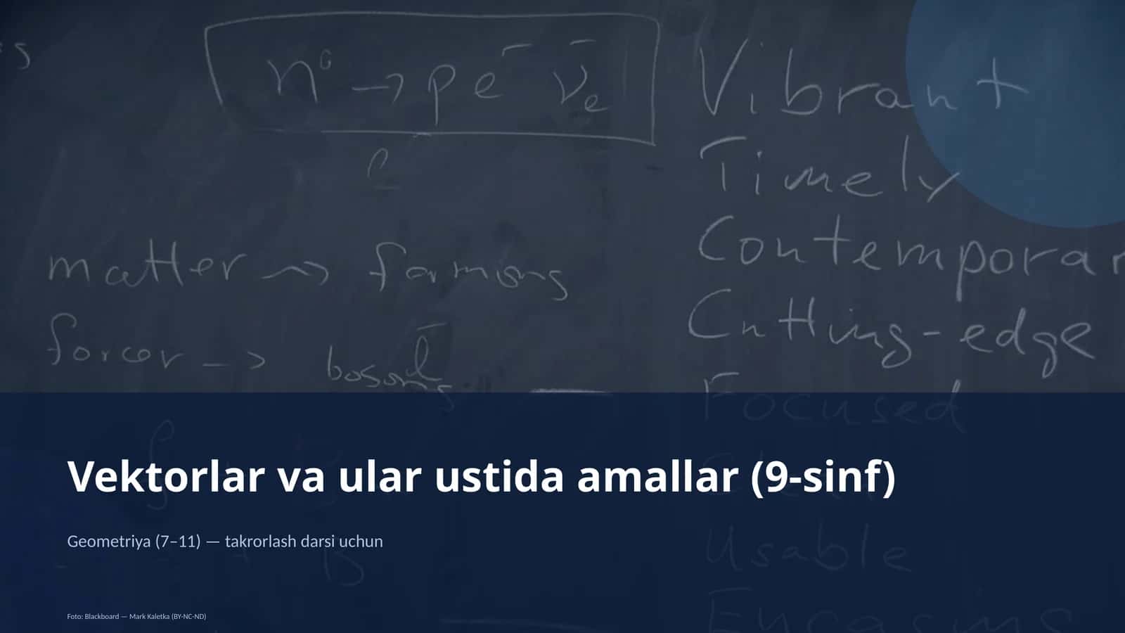 Vektorlar va ular ustida amallar (9-sinf)