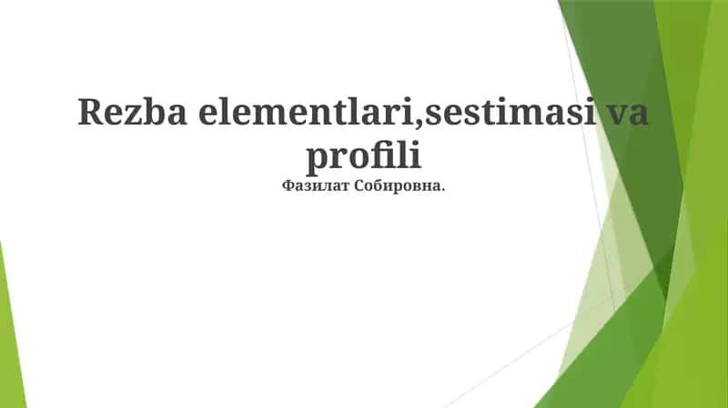 Profil tahlili va dizayn ta'sirlari