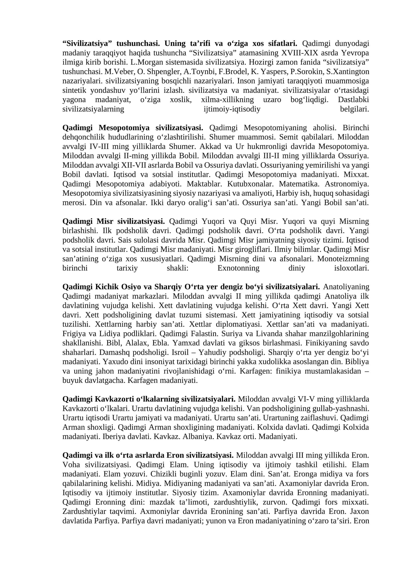 Qadimgi Mesopotomiya sivilizatsiyasi