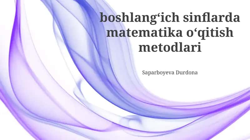 Matematikadan guruhda ishlash