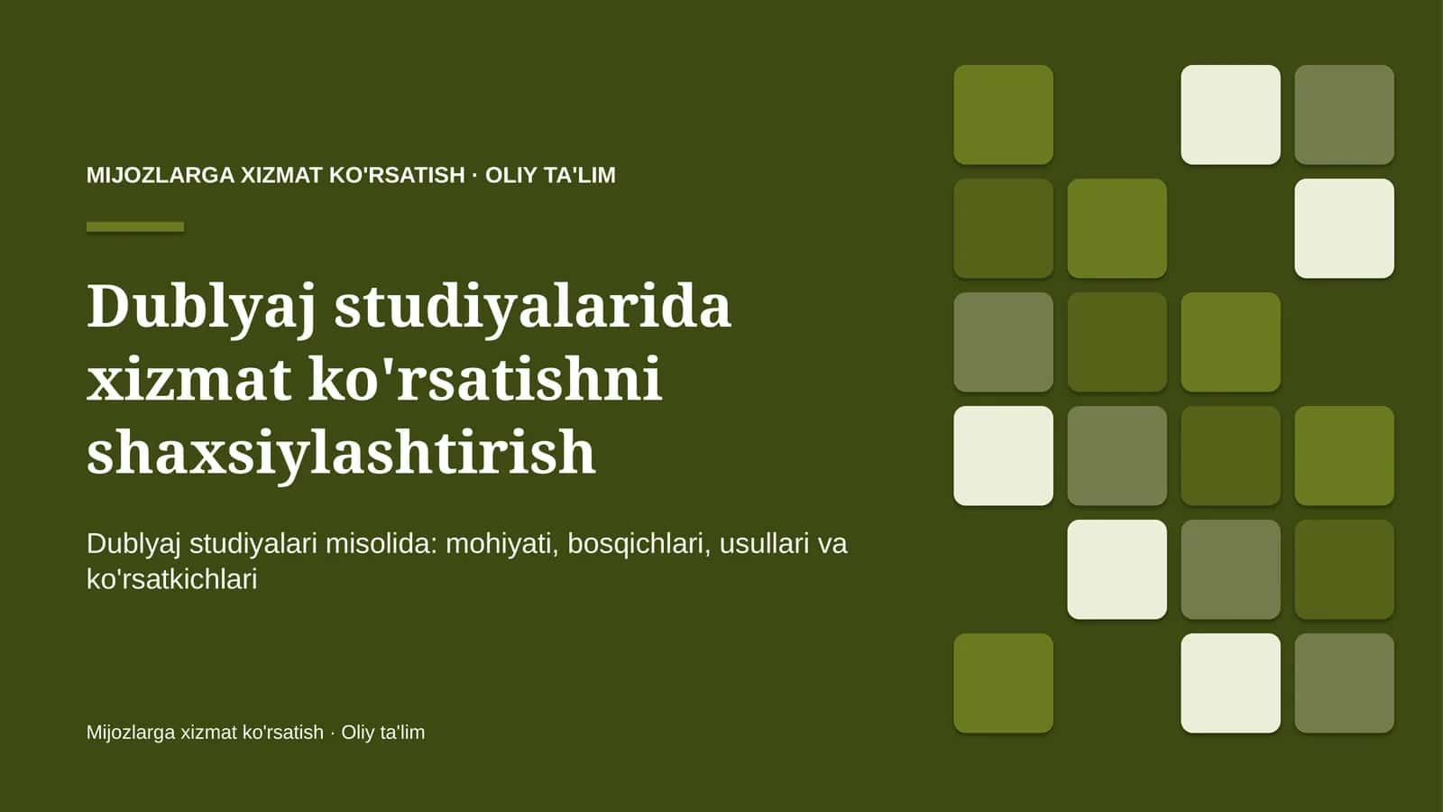 dublyaj studiyalarida xizmat ko'rsatishni shaxsiylashtirish 9386