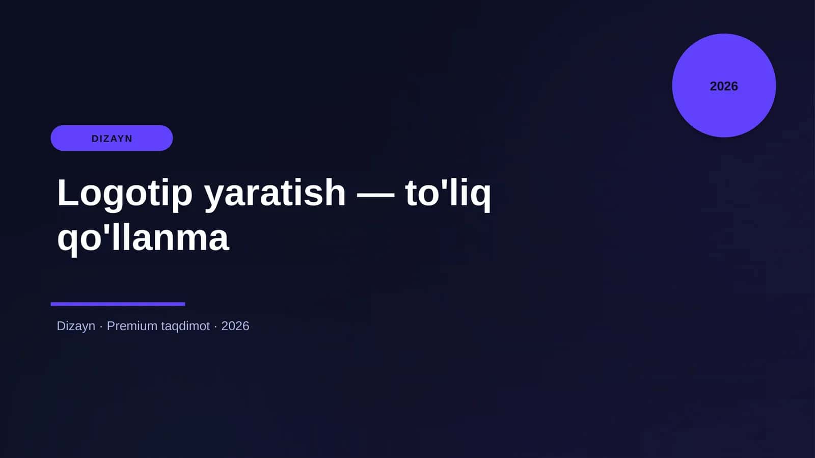 Logotip yaratish — to'liq qo'llanma