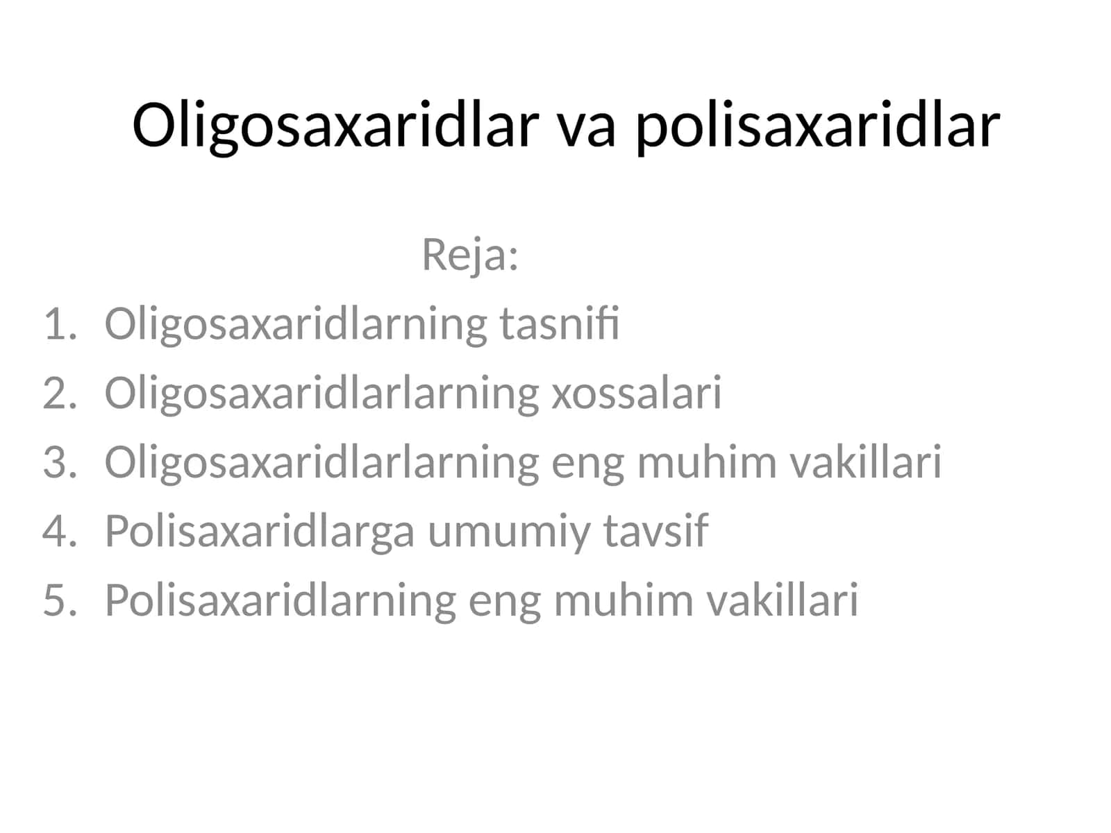 Oligosaxaridlar va polisaxaridlar