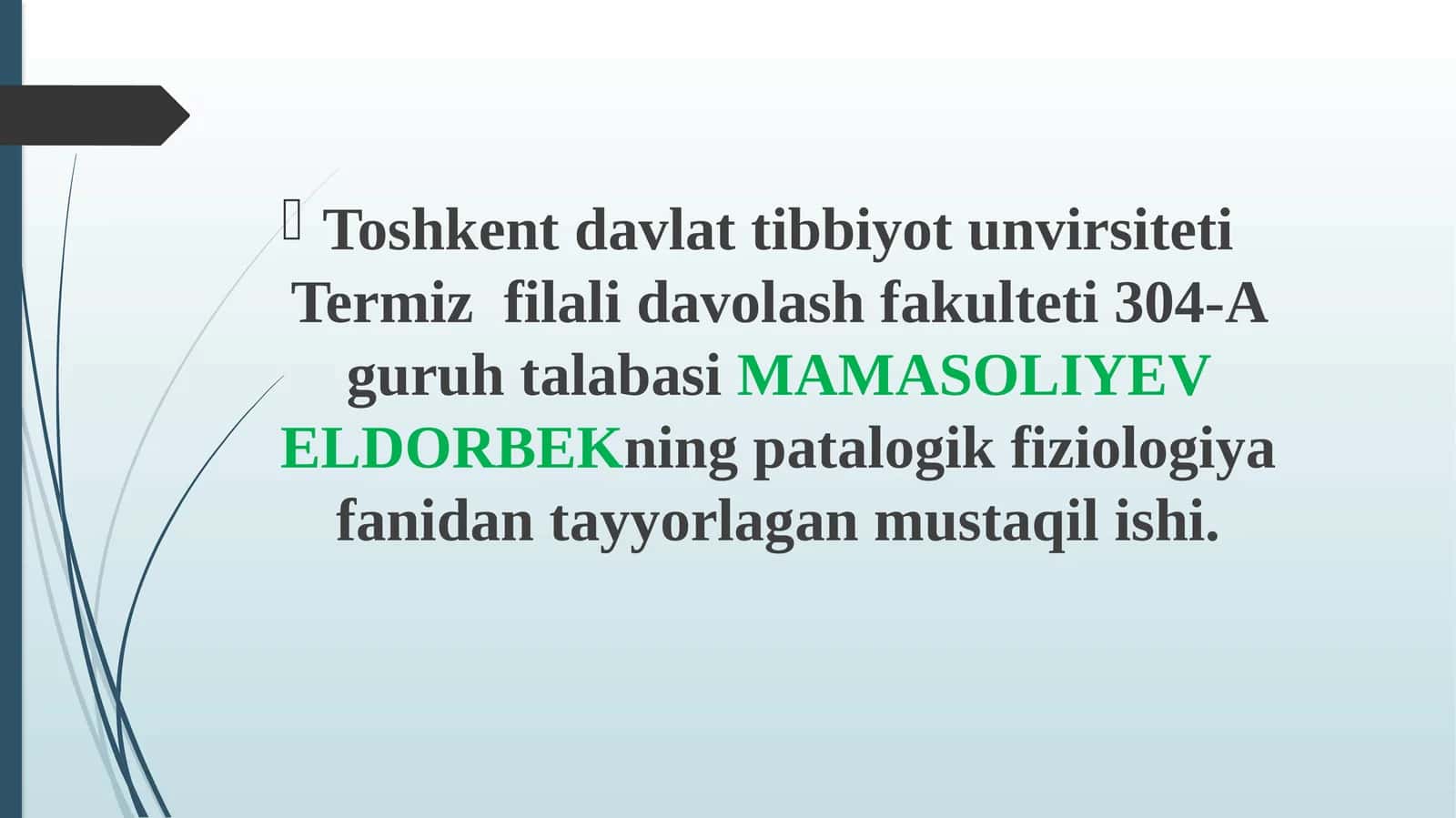 Arterial gipotenziyalar, ularning turlari, sabablari va rivojlanish mexanizmlari