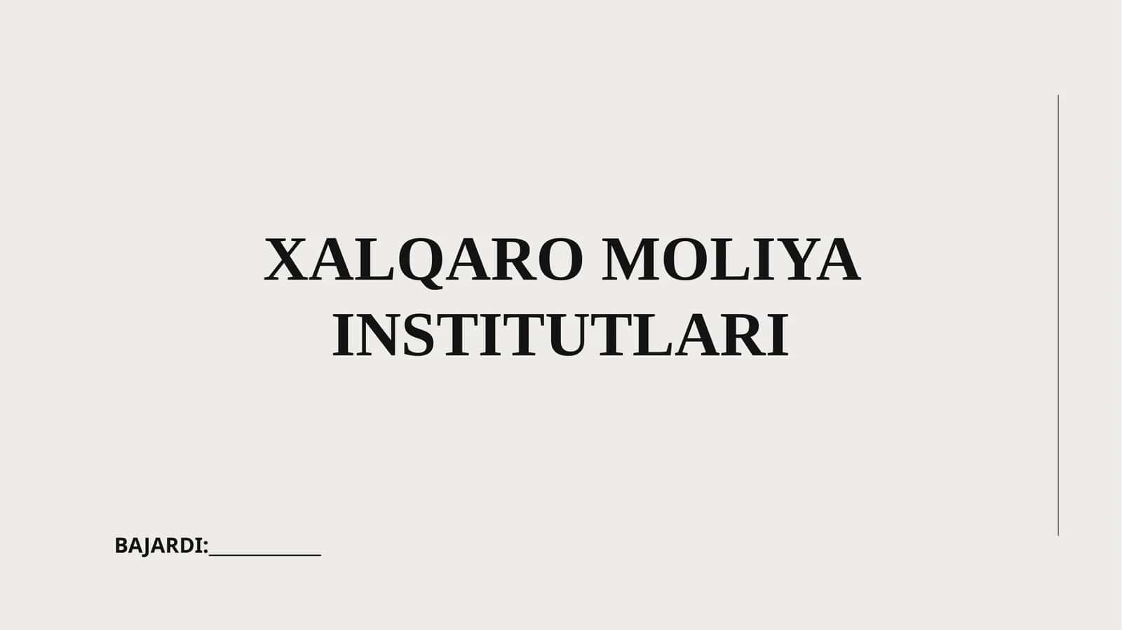 Xalqaro moliya institutlari