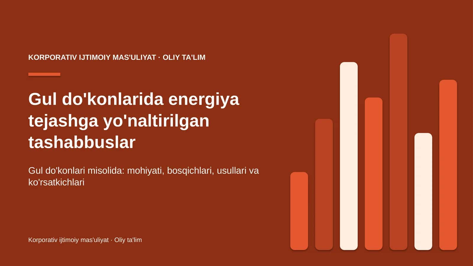 Gul do'konlarida energiya tejashga yo'naltirilgan tashabbuslar