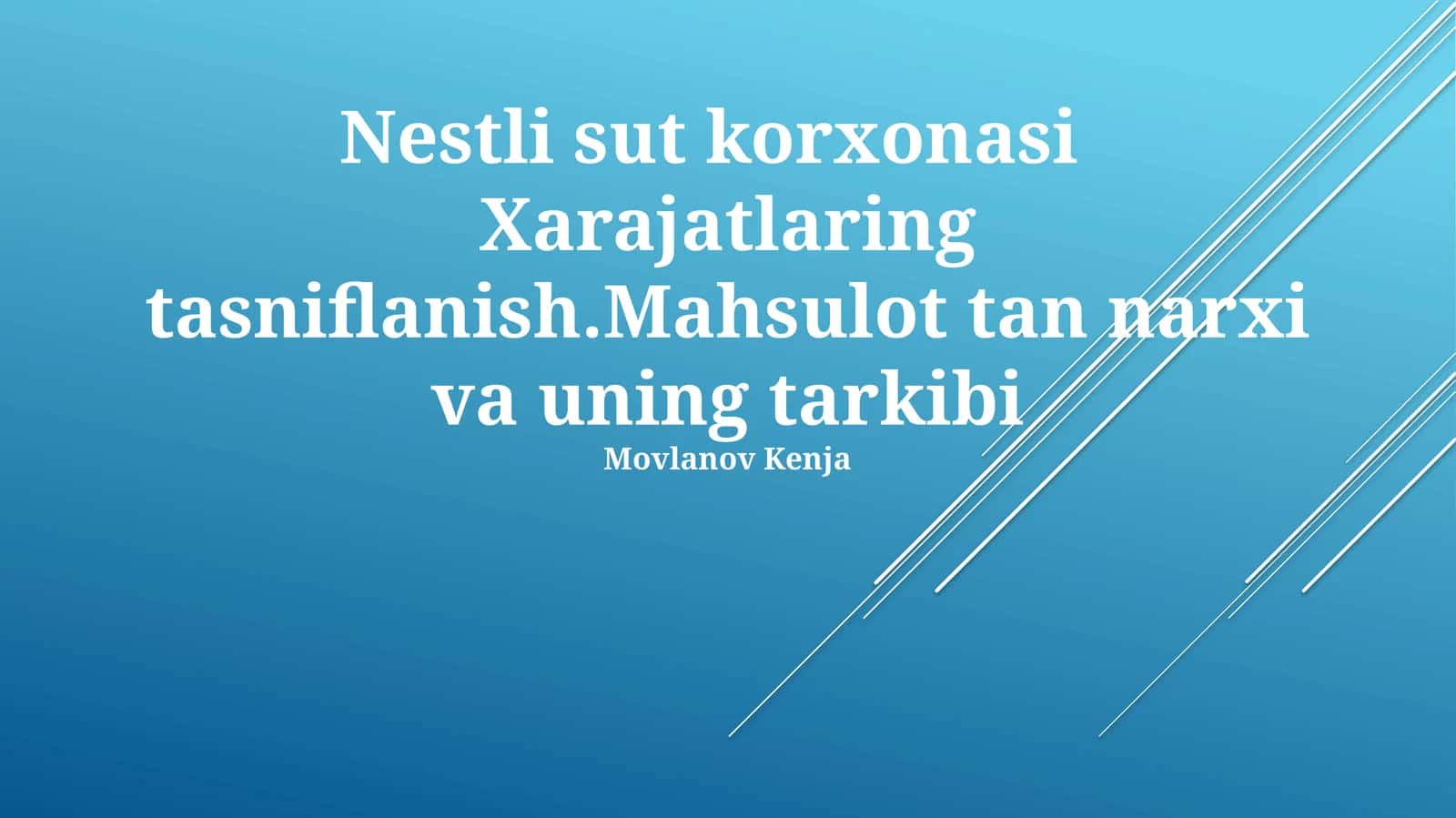 Nestlé sut zavodi: Umumiy tavsif