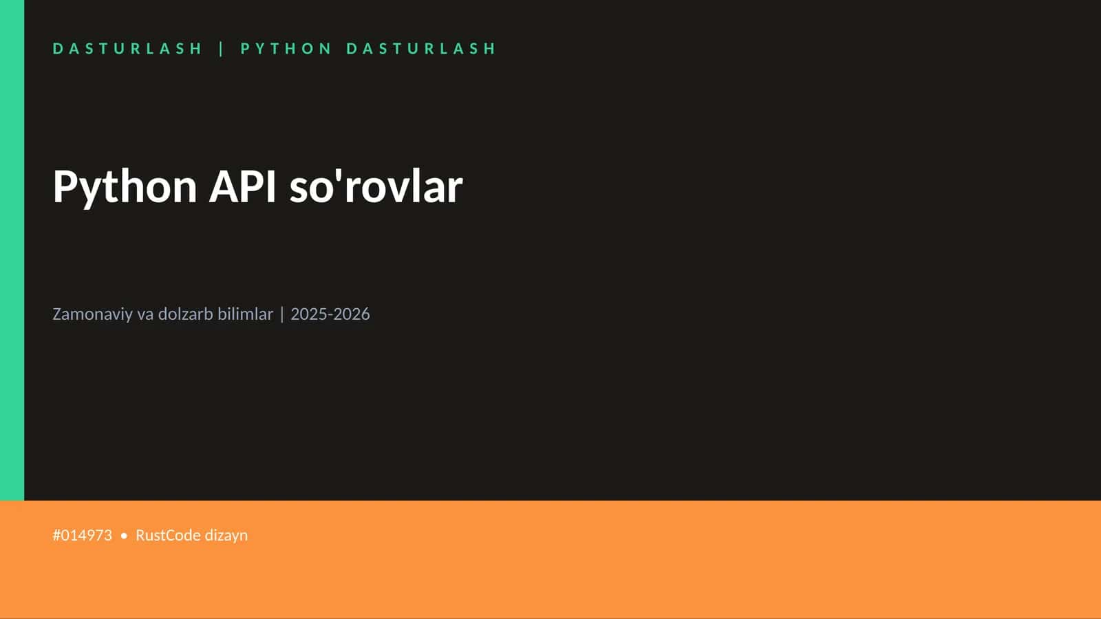 Python API so'rovlar