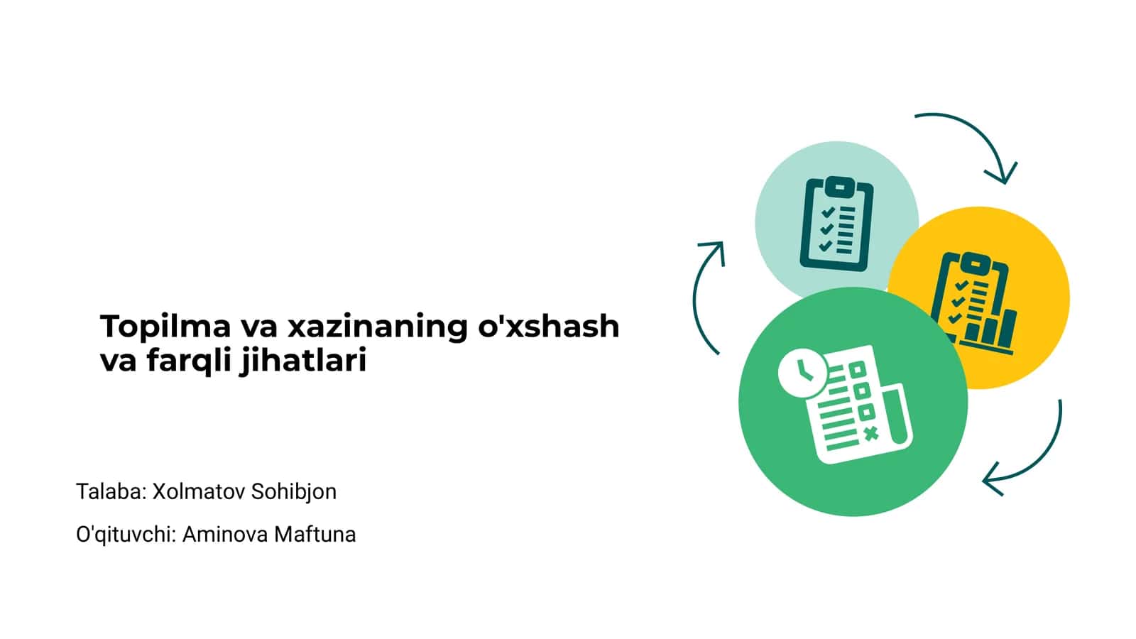 Topilma va xazinaning o'xshash va farqli jihatlari