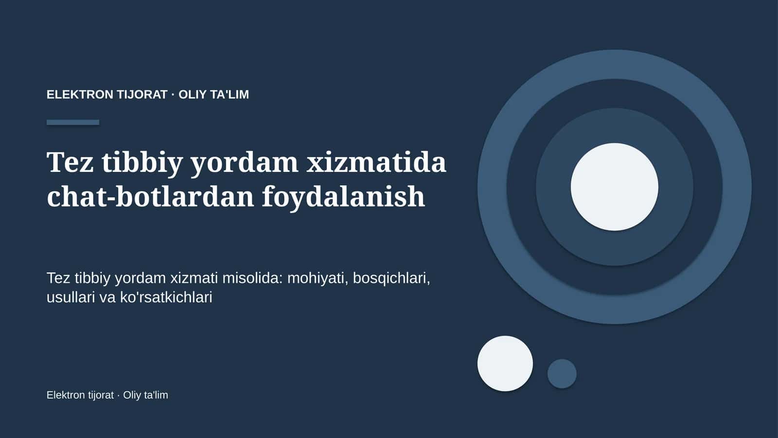 Tez tibbiy yordam xizmatida chat-botlardan foydalanish
