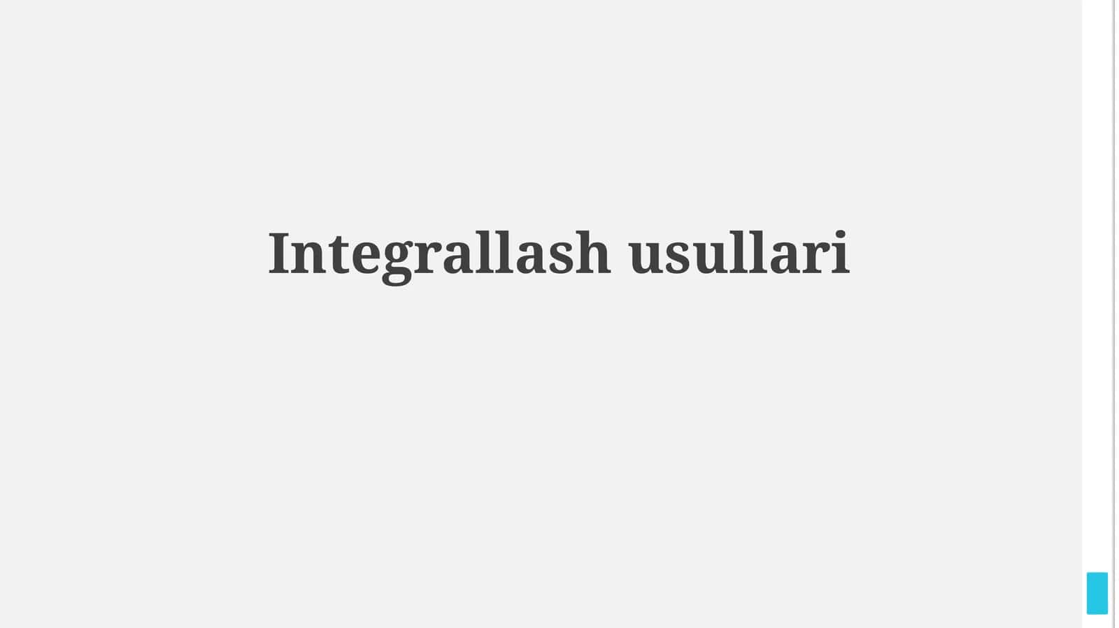 Integrallashusullari
