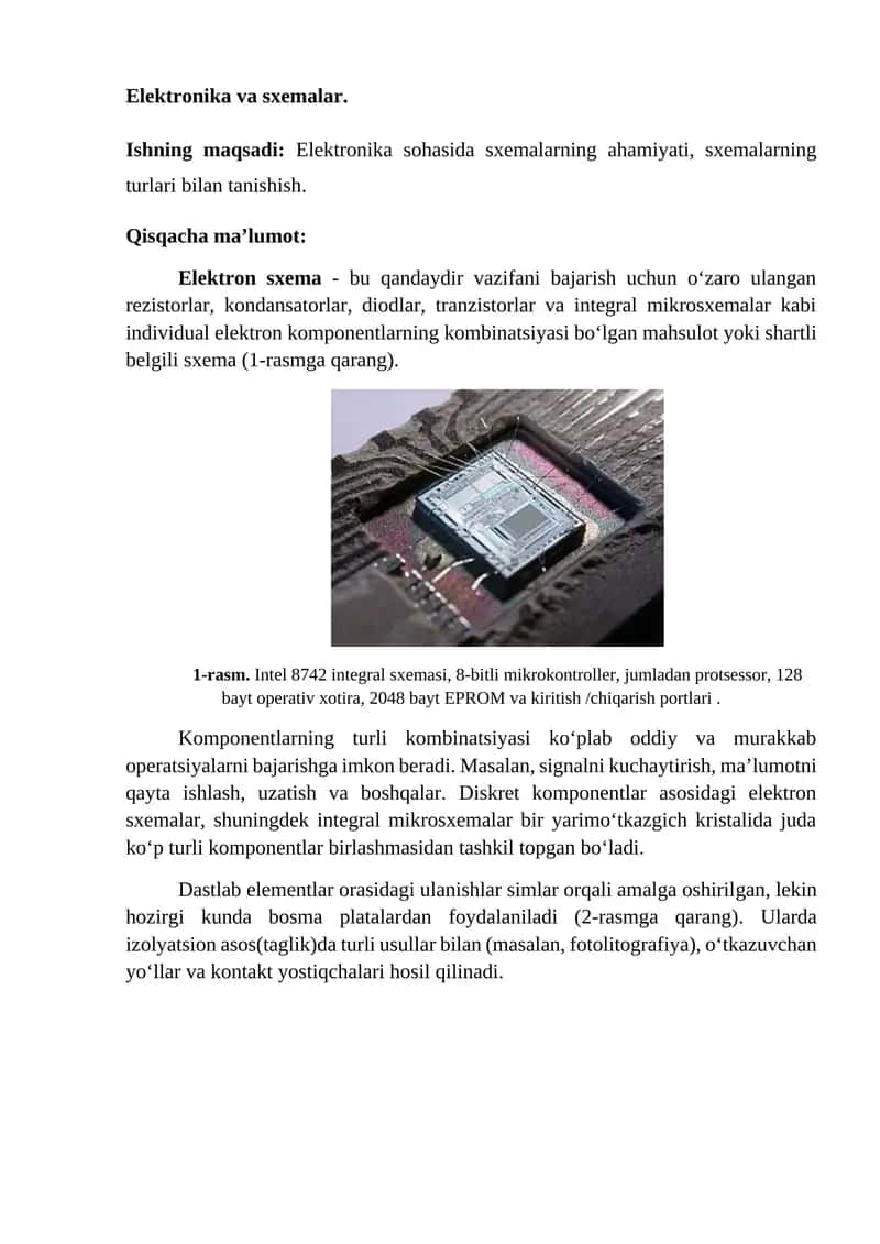 Elektronika va sxemalar