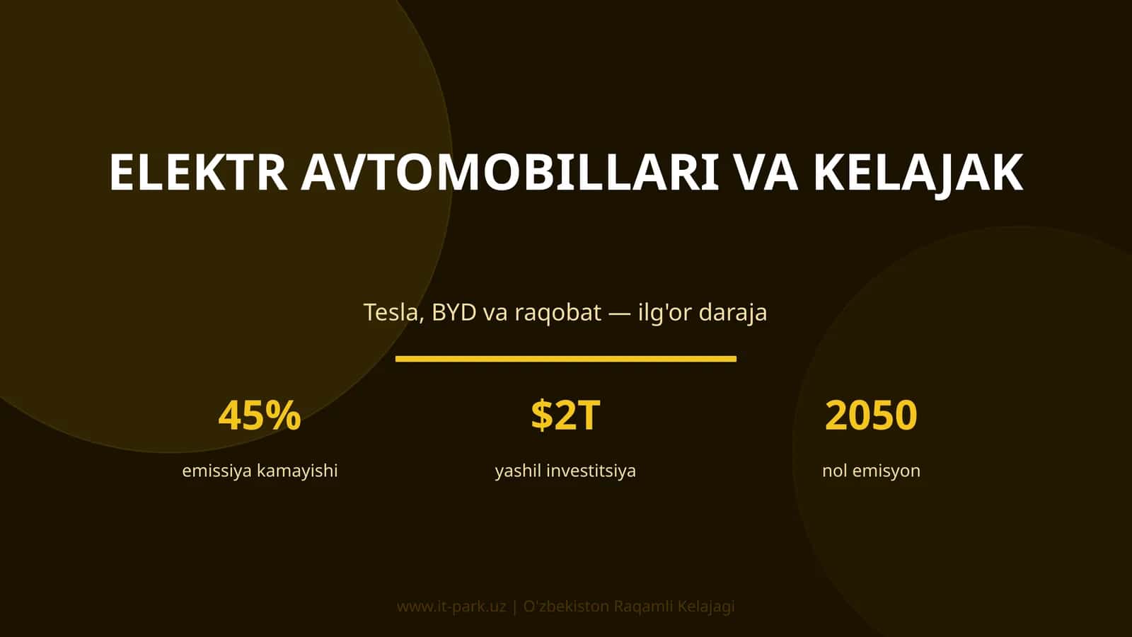 Elektr avtomobillari va kelajak