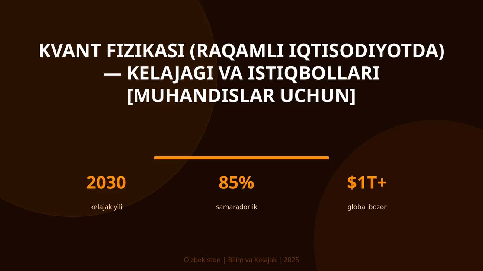 Kvant fizikasi (raqamli iqtisodiyotda) — kelajagi va istiqbollari [muhandislar uchun]