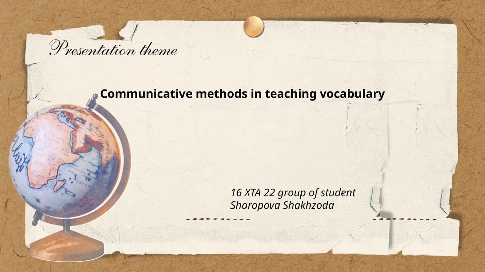 Communicative methods in teaching vocabulary