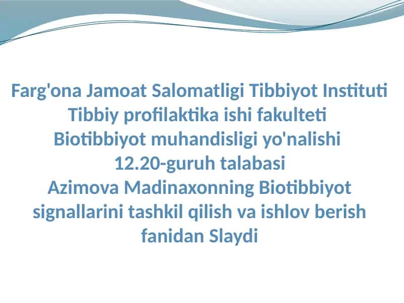 Biotibbiyot sinallari