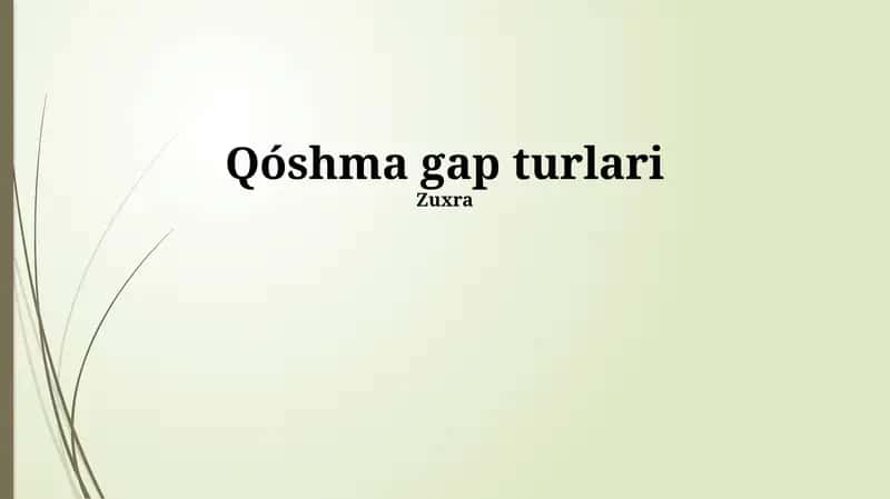 Qo'shma gap turlari