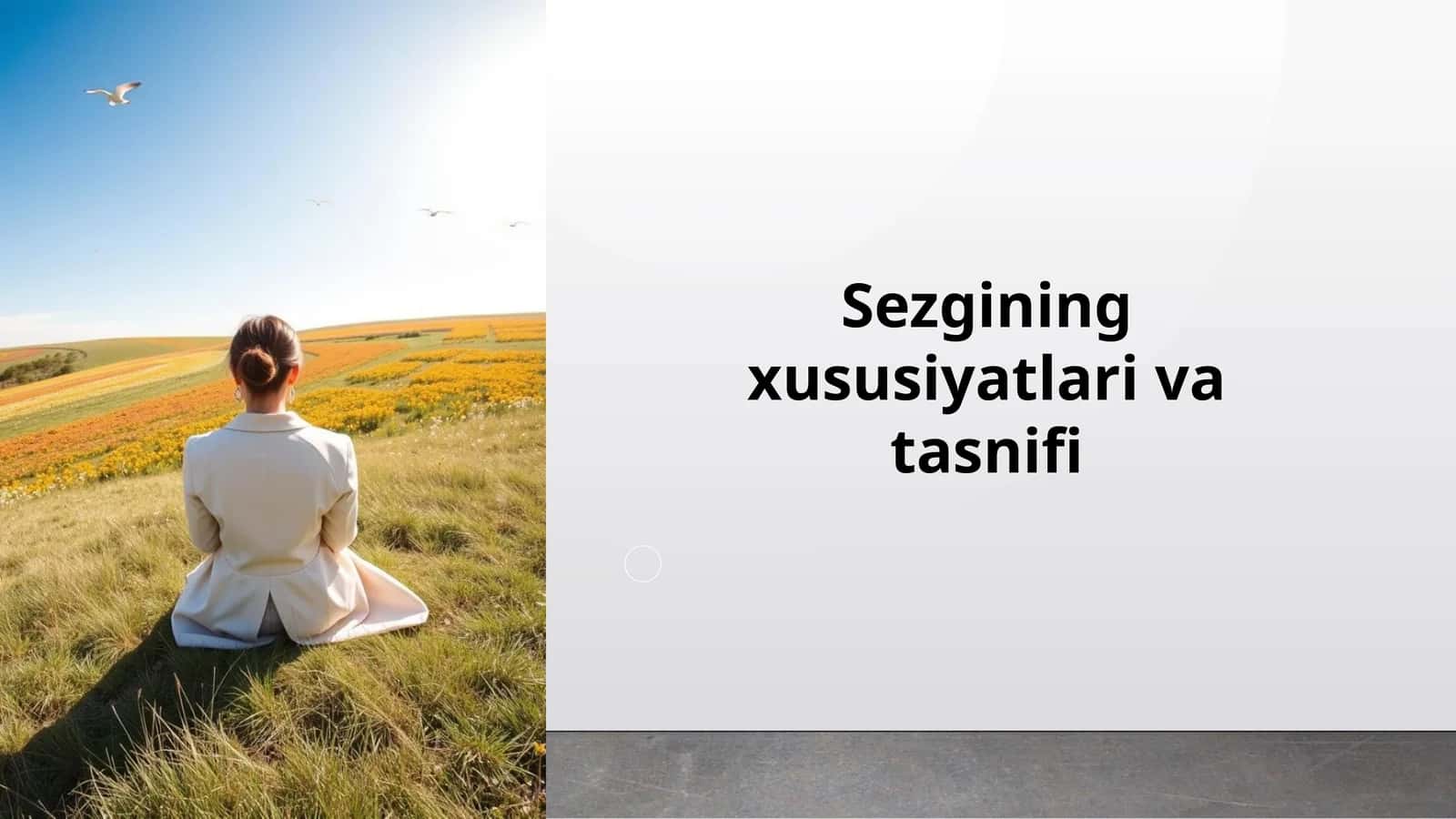 Sezgining xususiyatlari va tasnifi 1