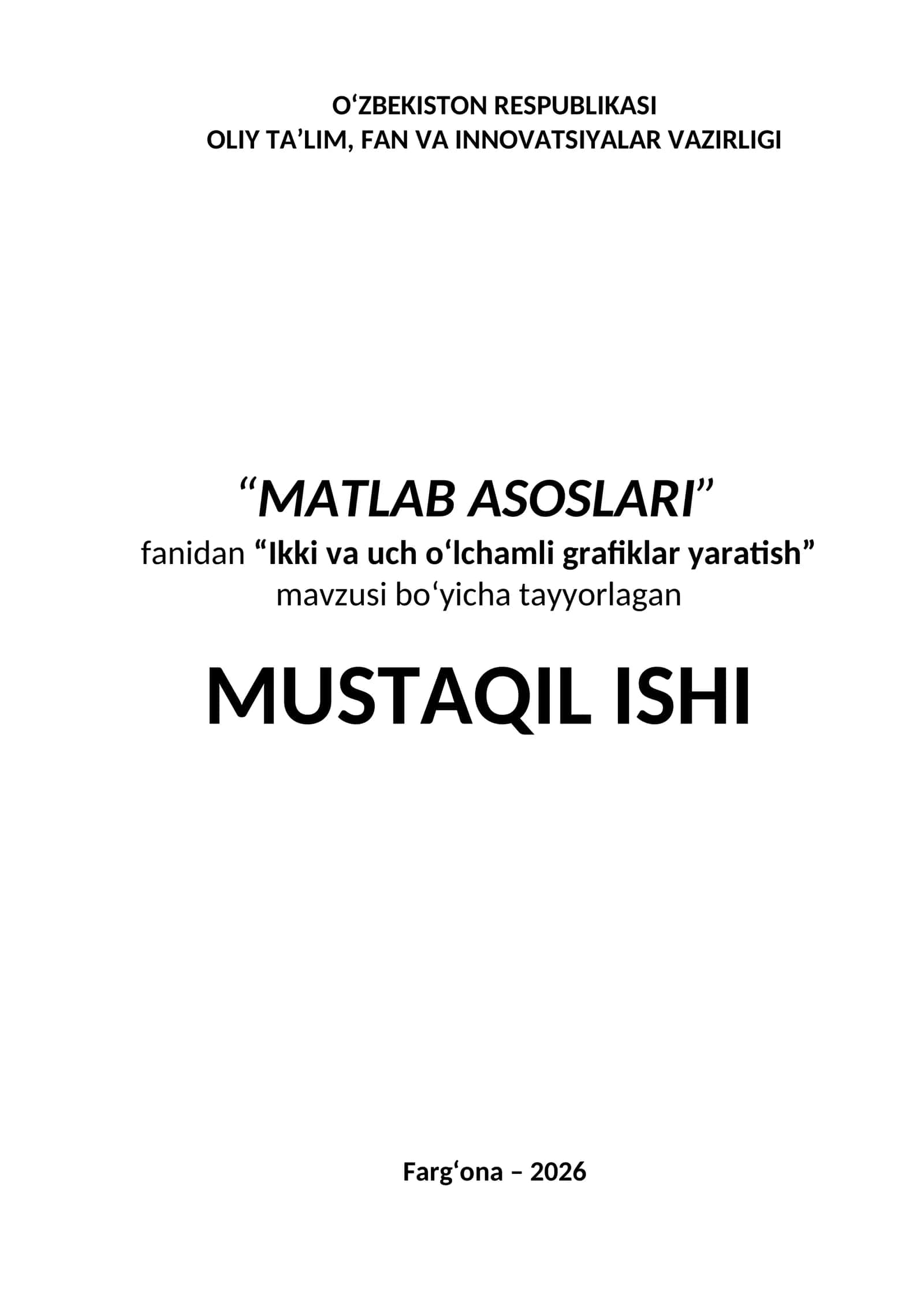 Ikki va uch o‘lchamli grafiklar yaratish