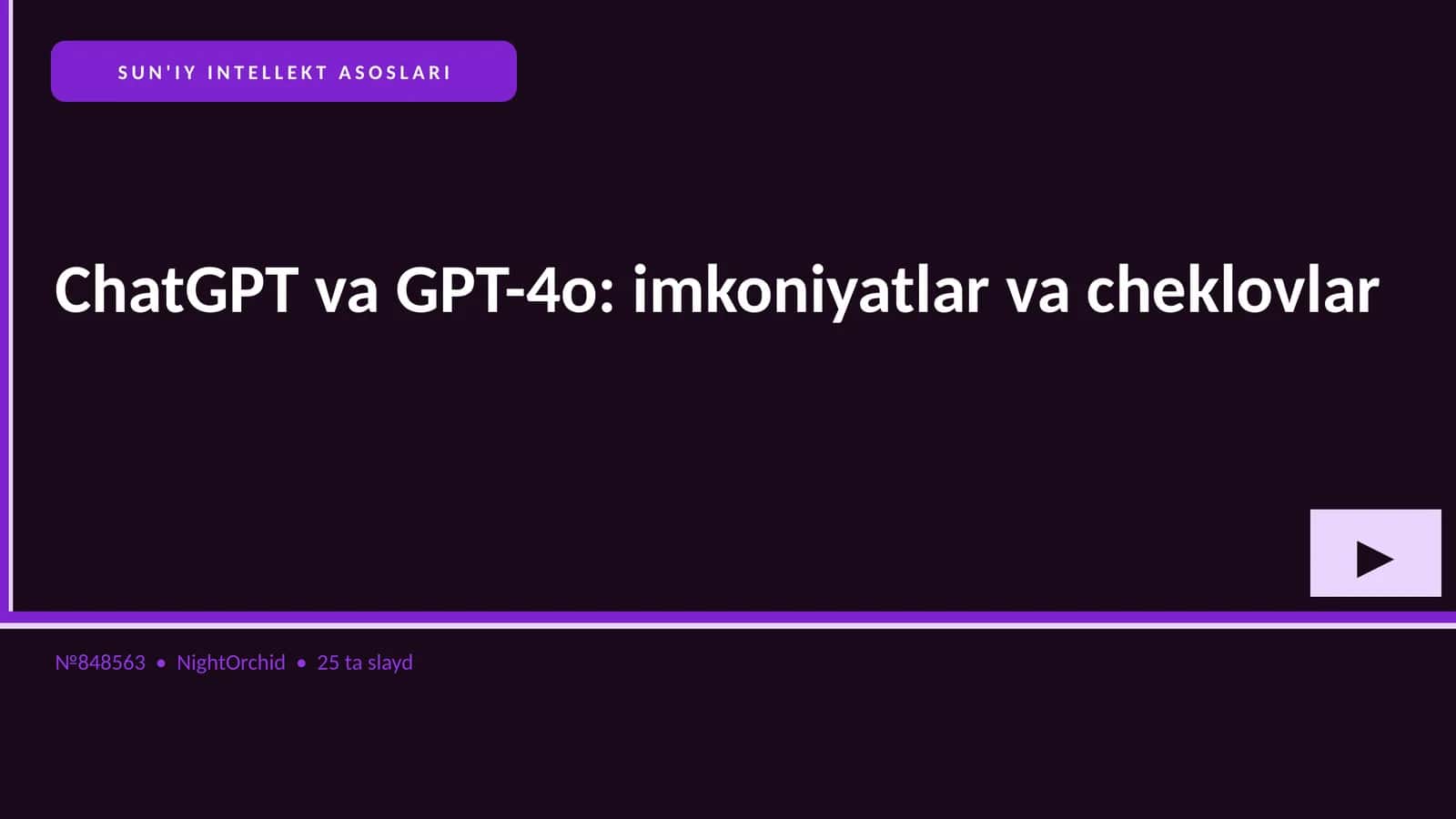 SUN'IY INTELLEKT ASOSLARI