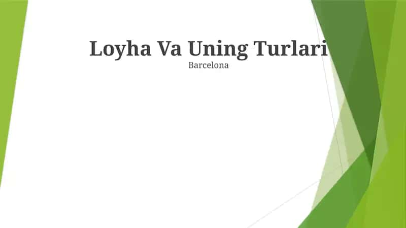 Loyha Va Uning Turlari