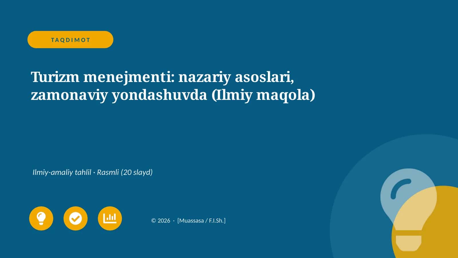 Turizm menejmenti: nazariy asoslari, zamonaviy yondashuvda (Ilmiy maqola)