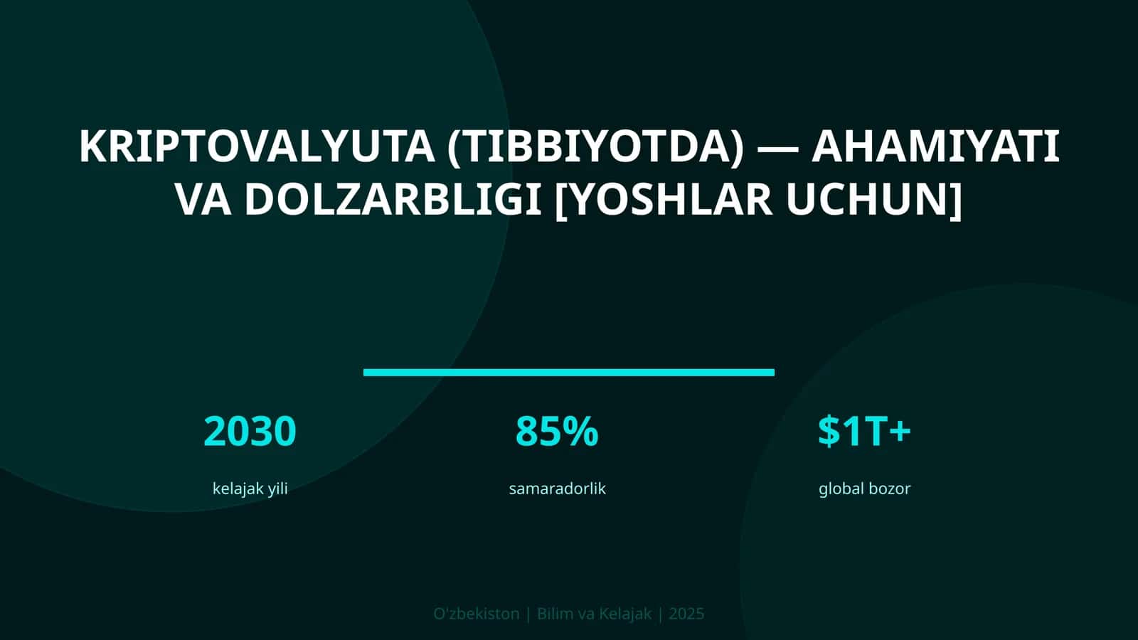 KRIPTOVALYUTA (TIBBIYOTDA) — AHAMIYATI VA DOLZARBLIGI [YOSHLAR UCHUN]