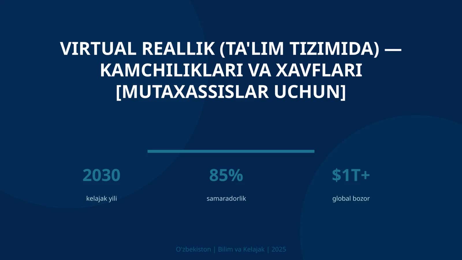 Virtual reallik (ta'lim tizimida) — kamchiliklari va xavflari [mutaxassislar uchun]