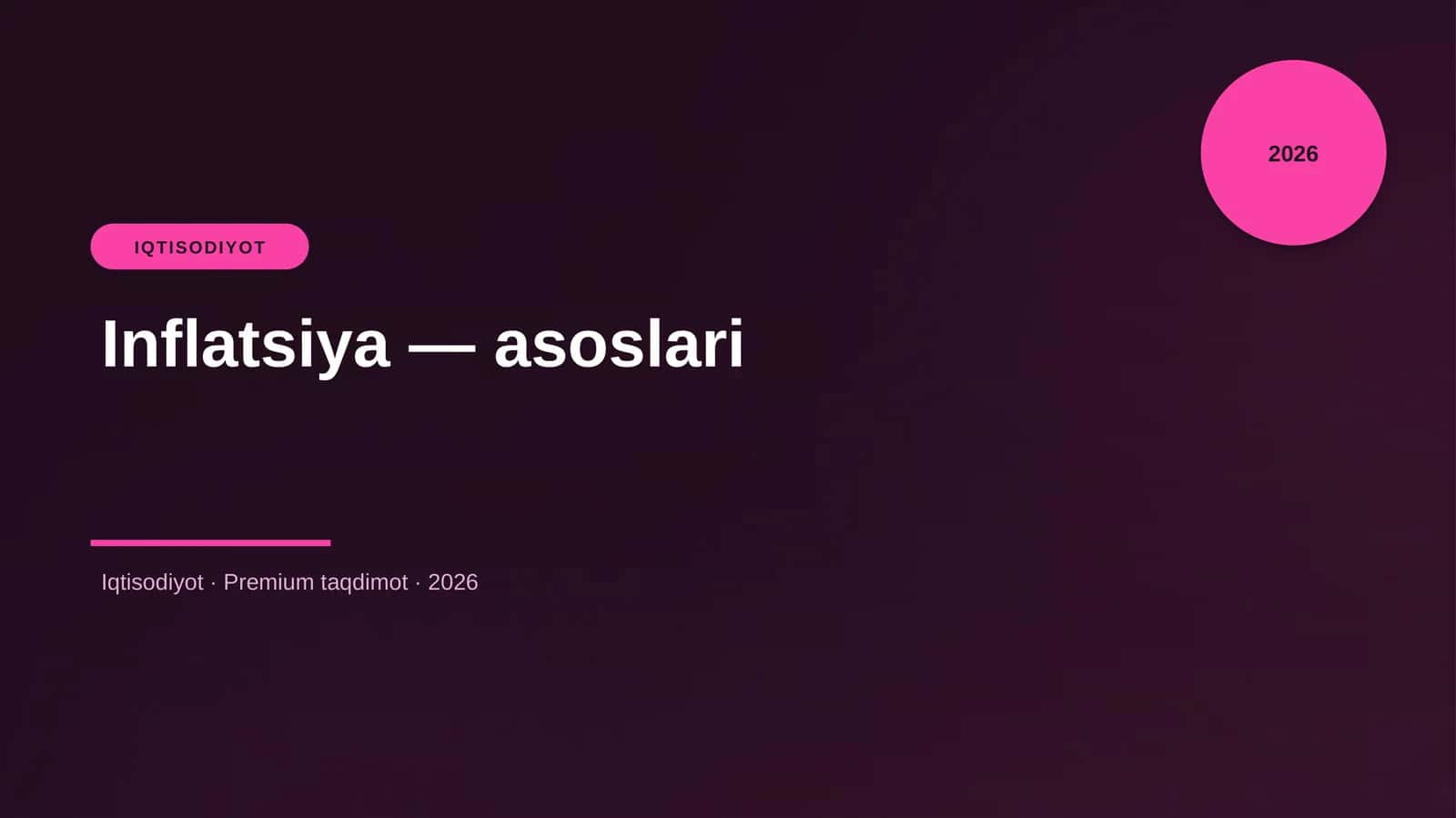 Inflatsiya — asoslari