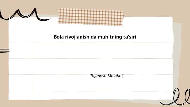 Bola rivojlanishida muhitning taʼsiri