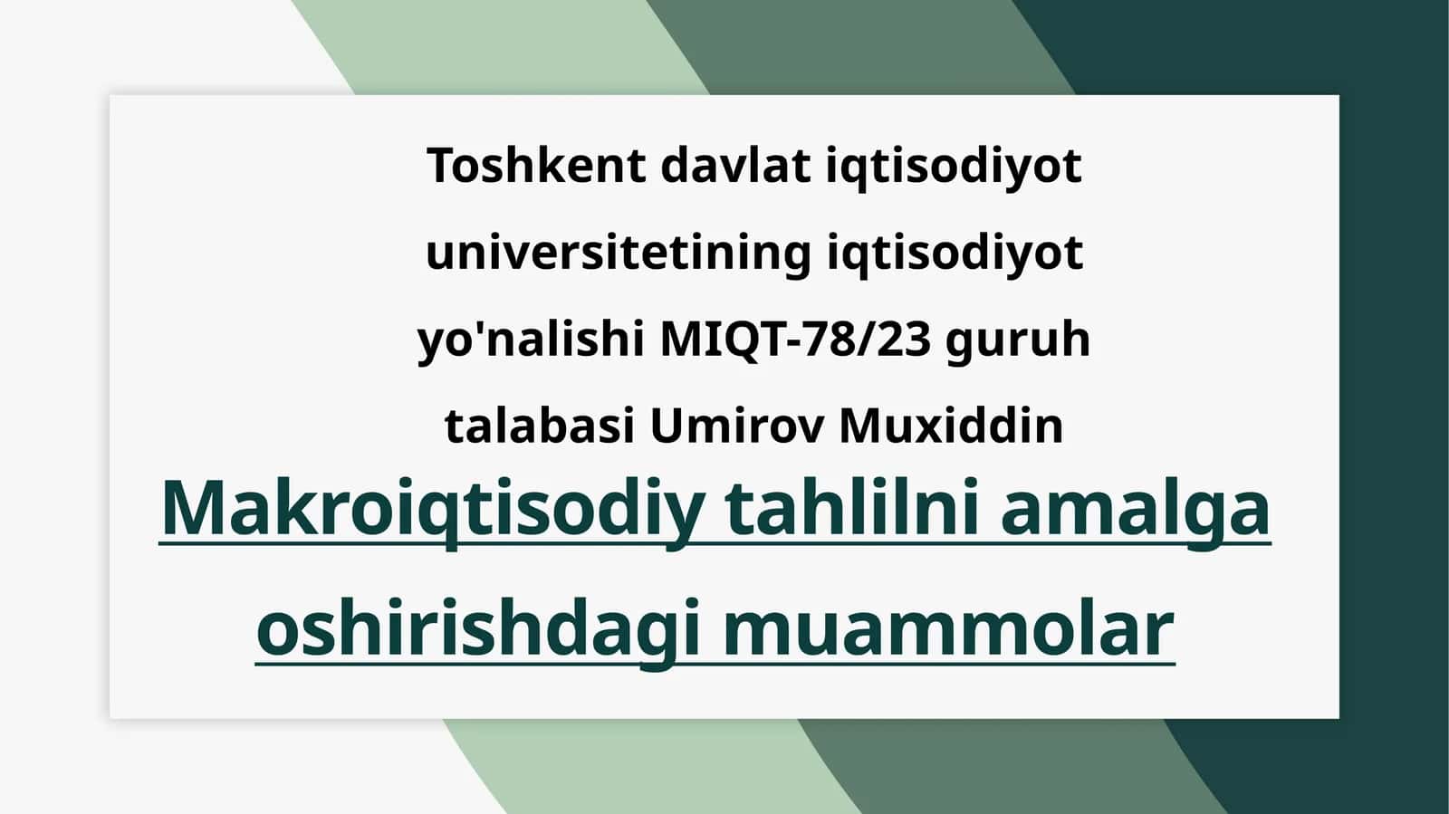 Makroiqtisodiy tahlilni amalga oshirishdagi muammolar