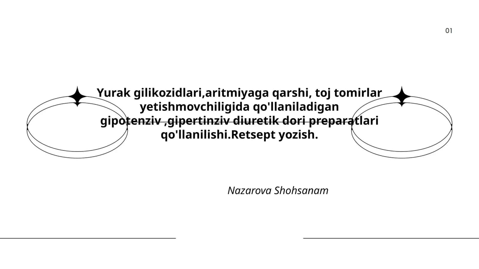 Yurak gilikozidlari,aritmiyaga qarshi, toj tomirlar yetishmovchiligida qo'llaniladigan gipotenziv,gipertinziv diuretik dori preparatlari
