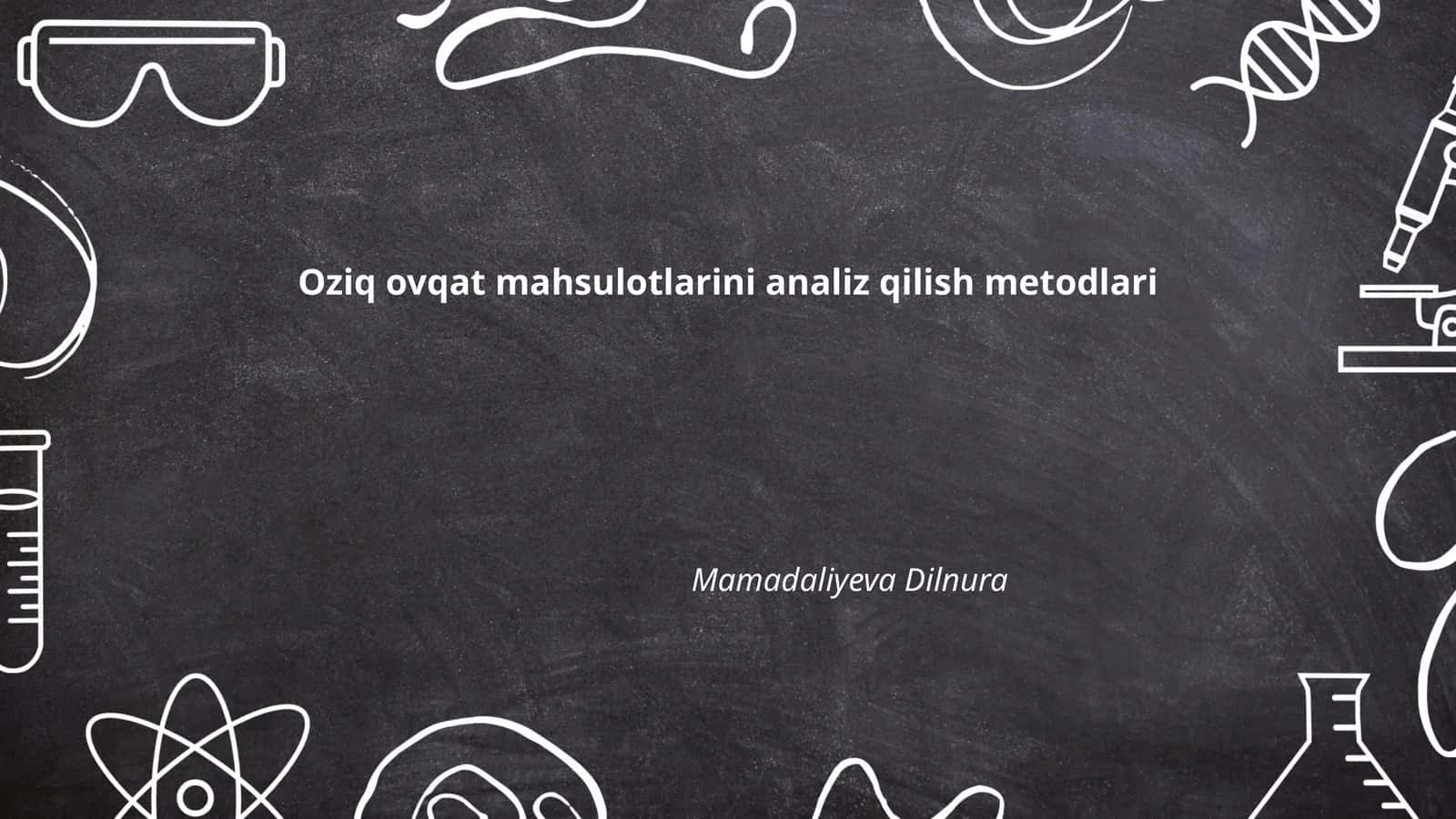 Sensor tahlil metodlari