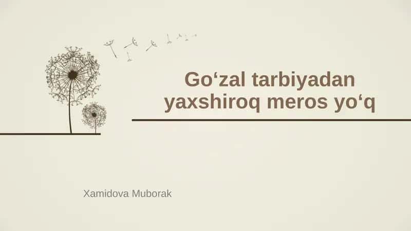 Islomda tarbiya vojibdir