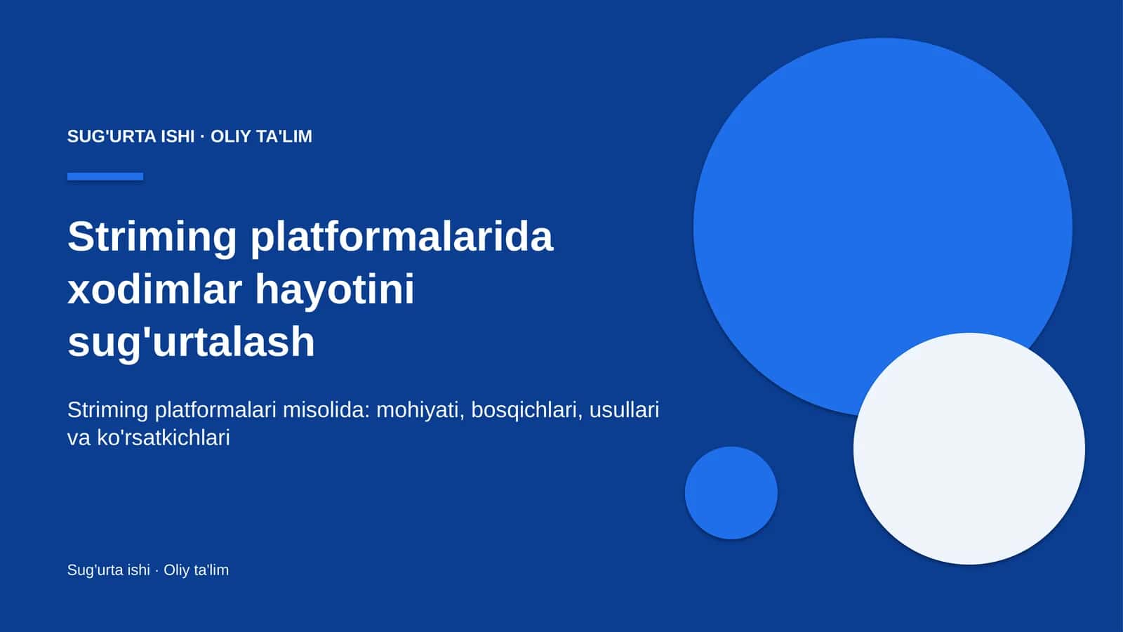 Striming platformalarida xodimlar hayotini sug'urtalash