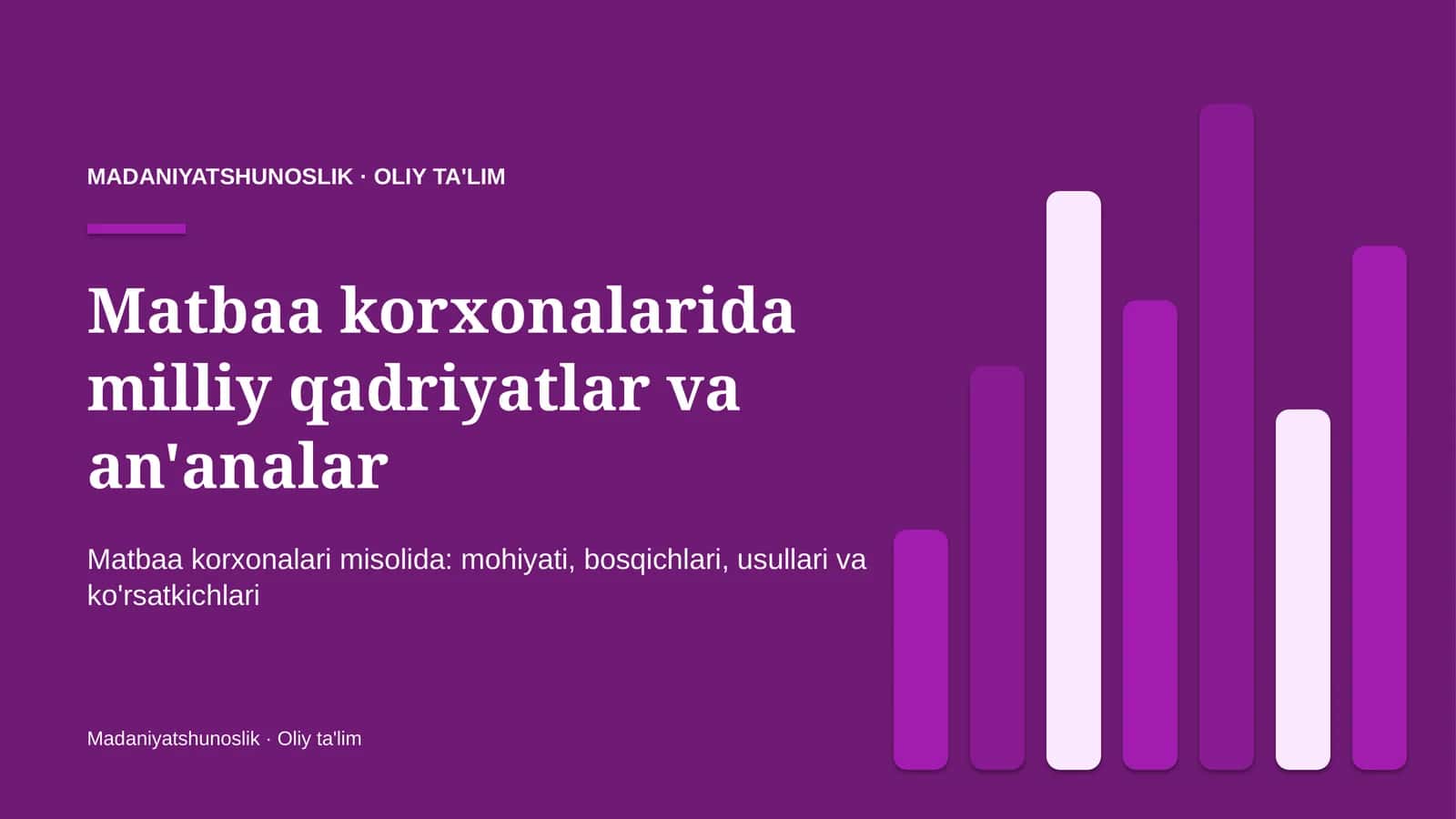 matbaa korxonalarida milliy qadriyatlar va an'analar 1943