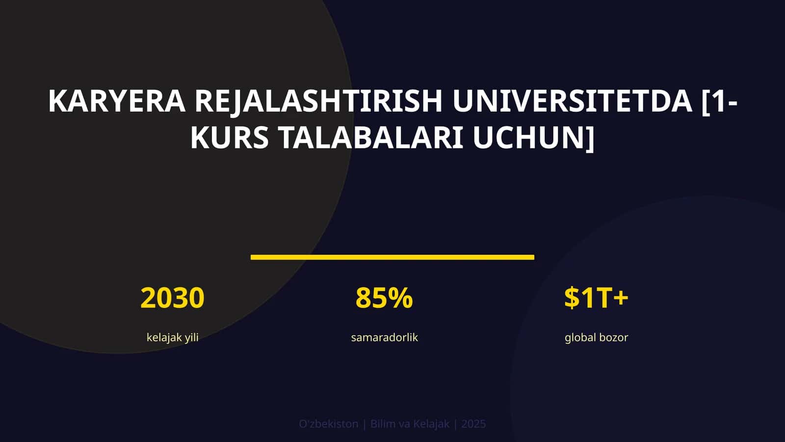Karyera rejalashtirish universitetda [1-kurs talabalari uchun]