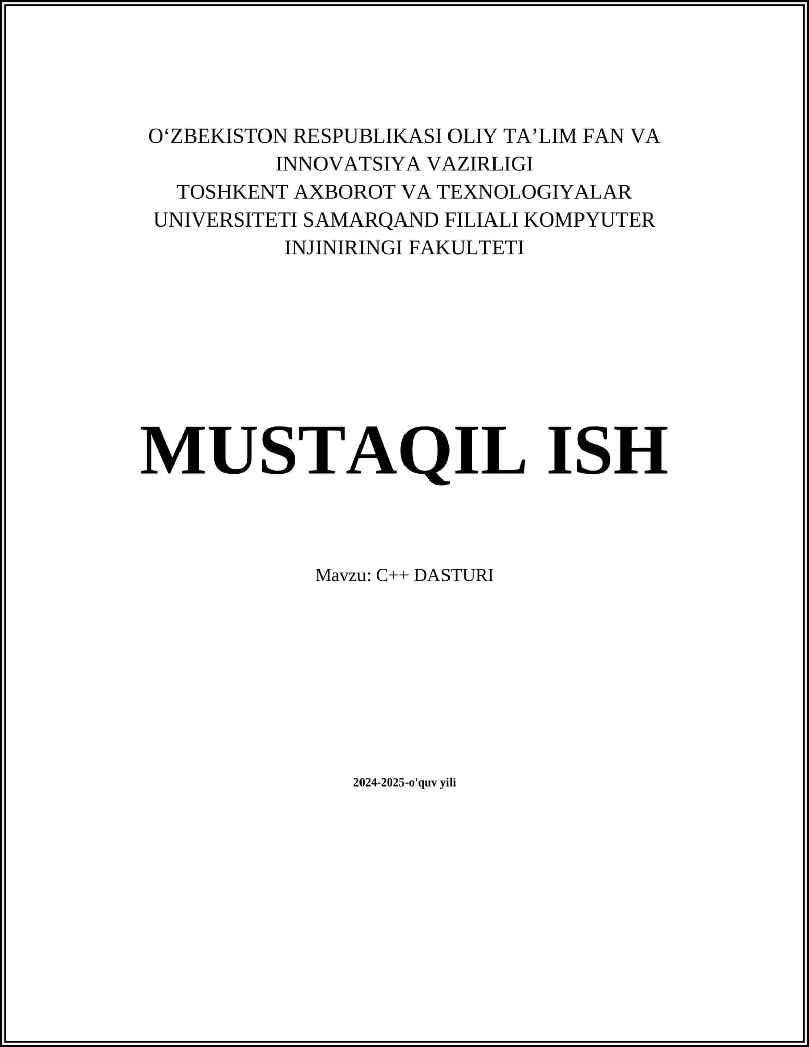C++ DASTURI