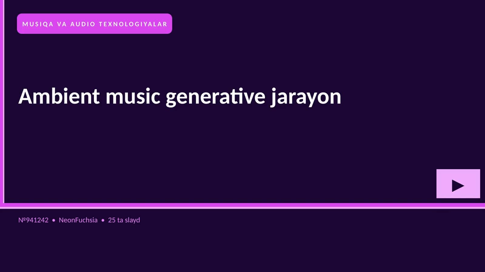 MUSIQA VA AUDIO TEXNOLOGIYALAR