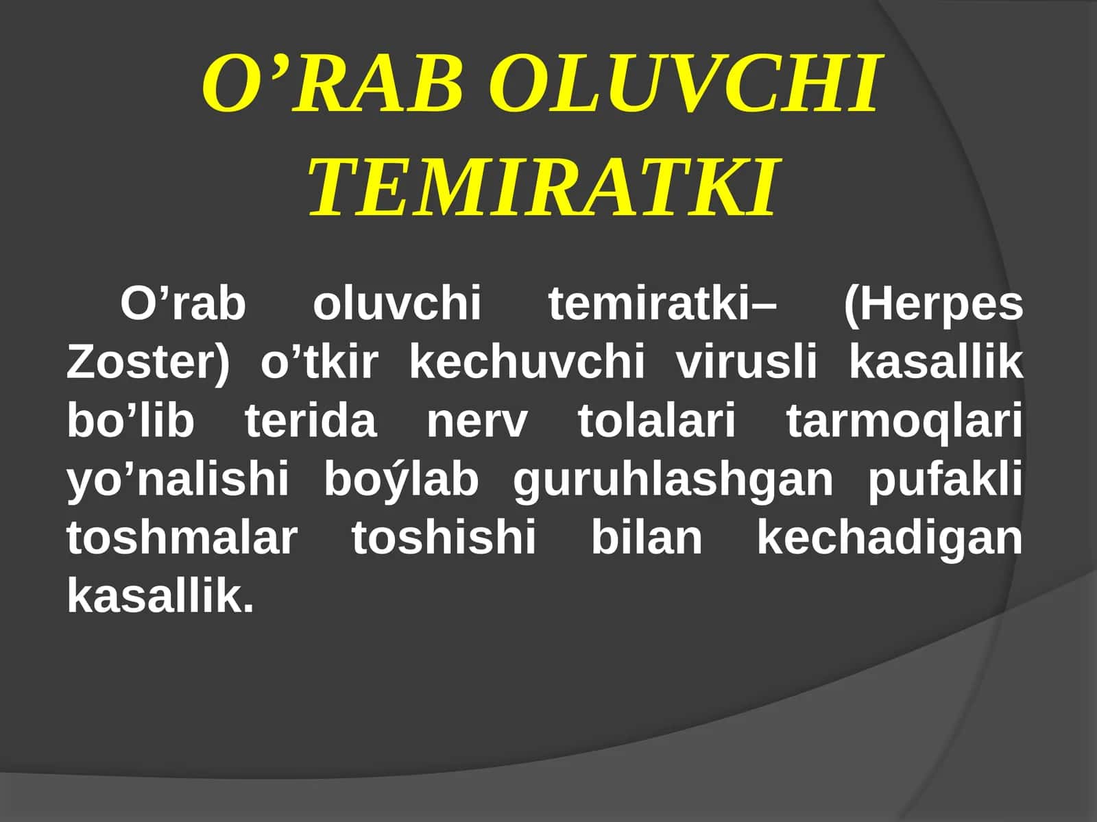 O’RAB OLUVCHI TEMIRATKI