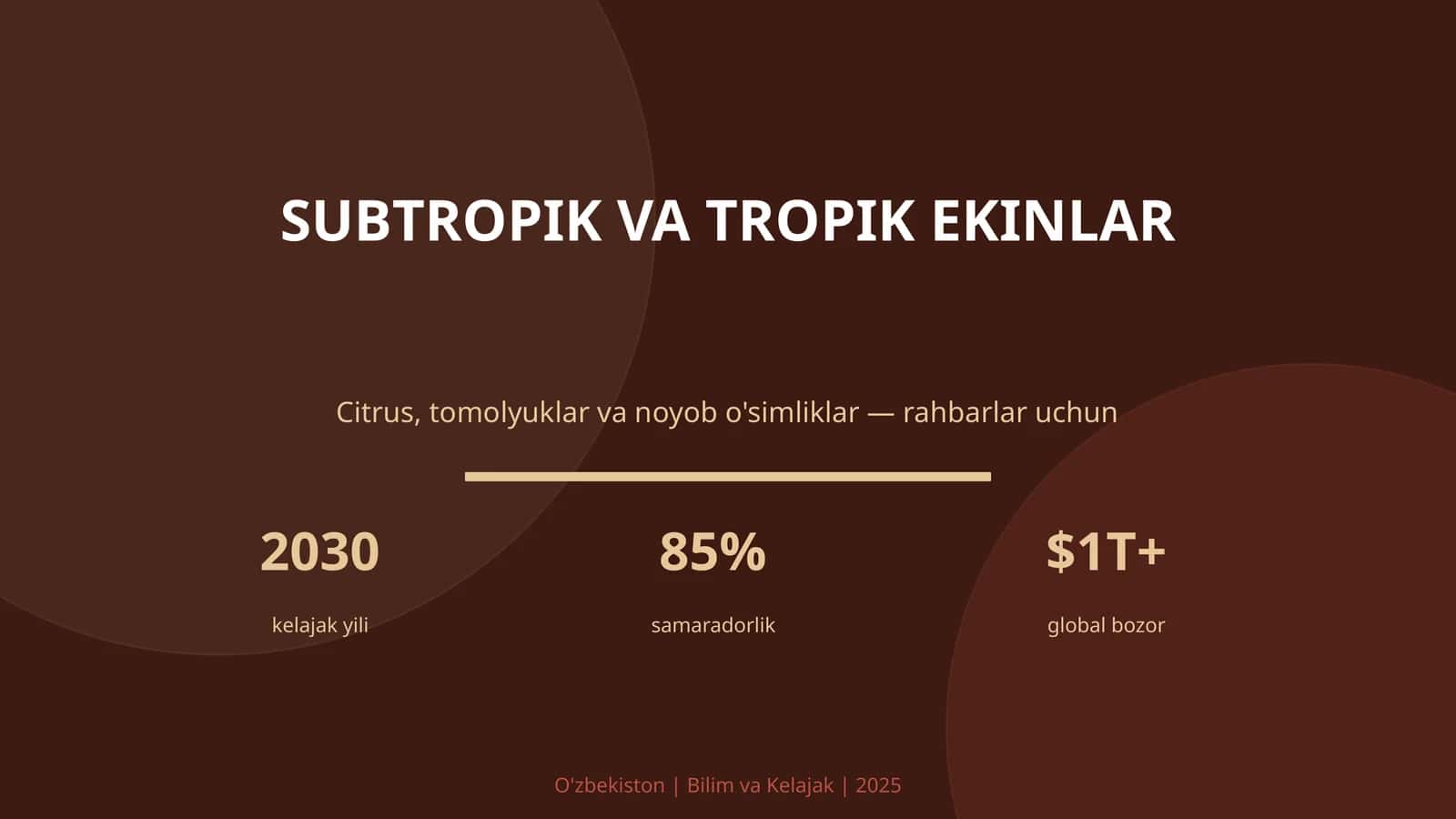 SUBTROPIK VA TROPIK EKINLAR