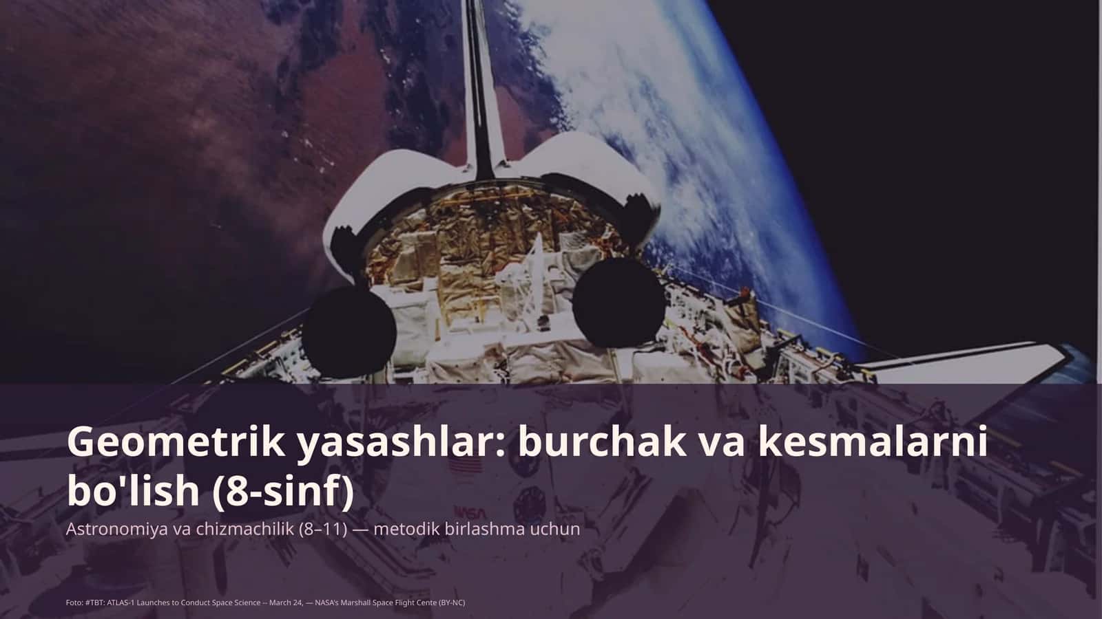 Geometrik yasashlar: burchak va kesmalarni bo'lish (8-sinf)