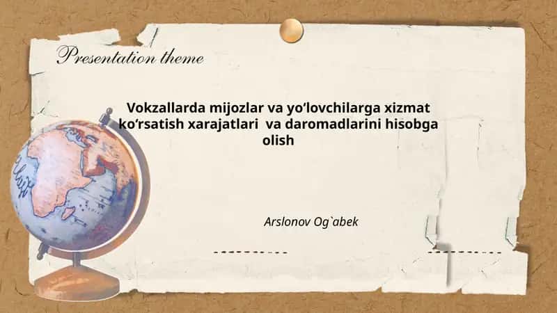 Vokzallarda Mijozlar va Yo‘lovchilarga Xizmat Ko‘rsatish Xarajatlari va Daromadlarini Hisobga Olish
