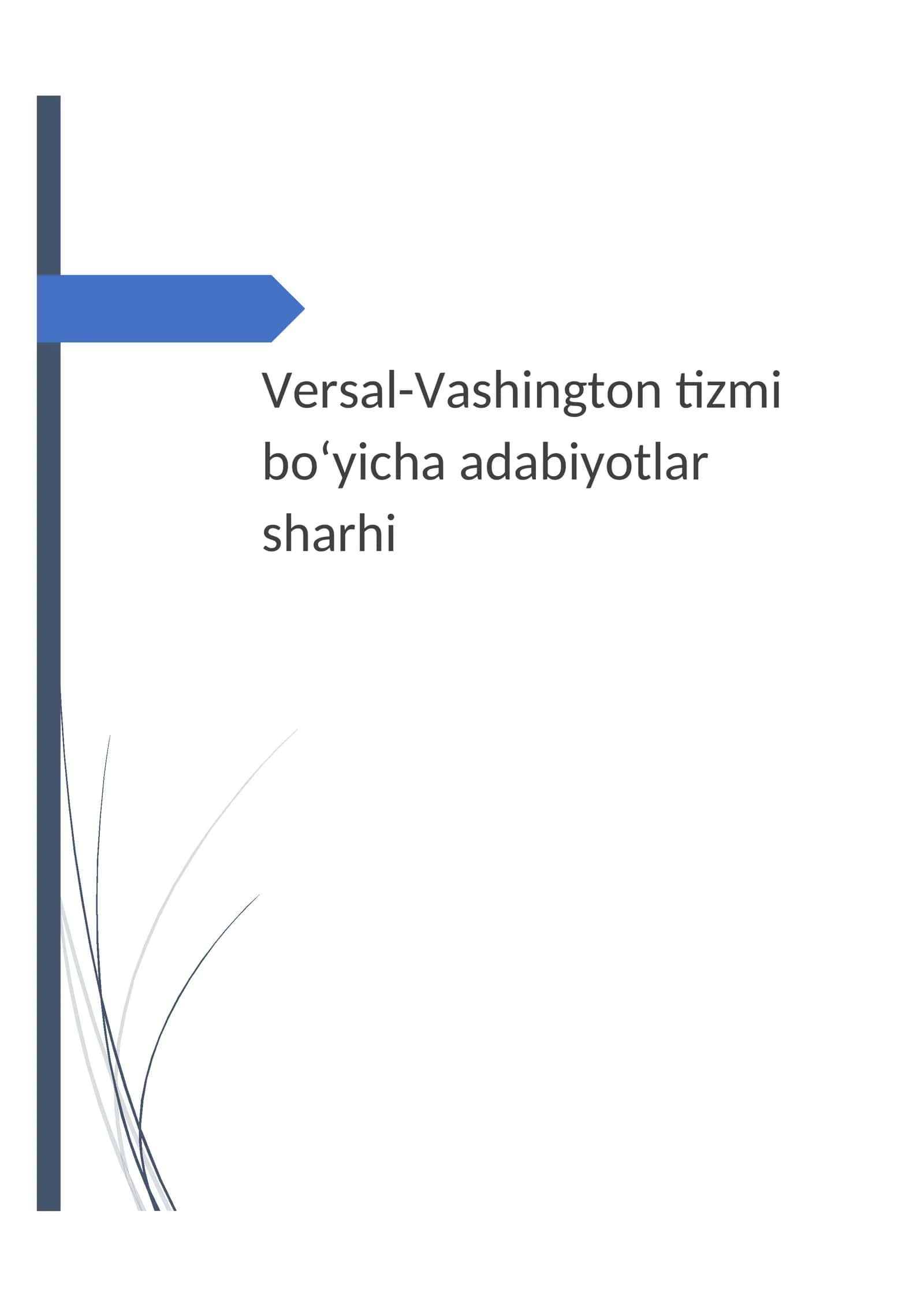 Versal-Vashington adabiyotlar sharxi.