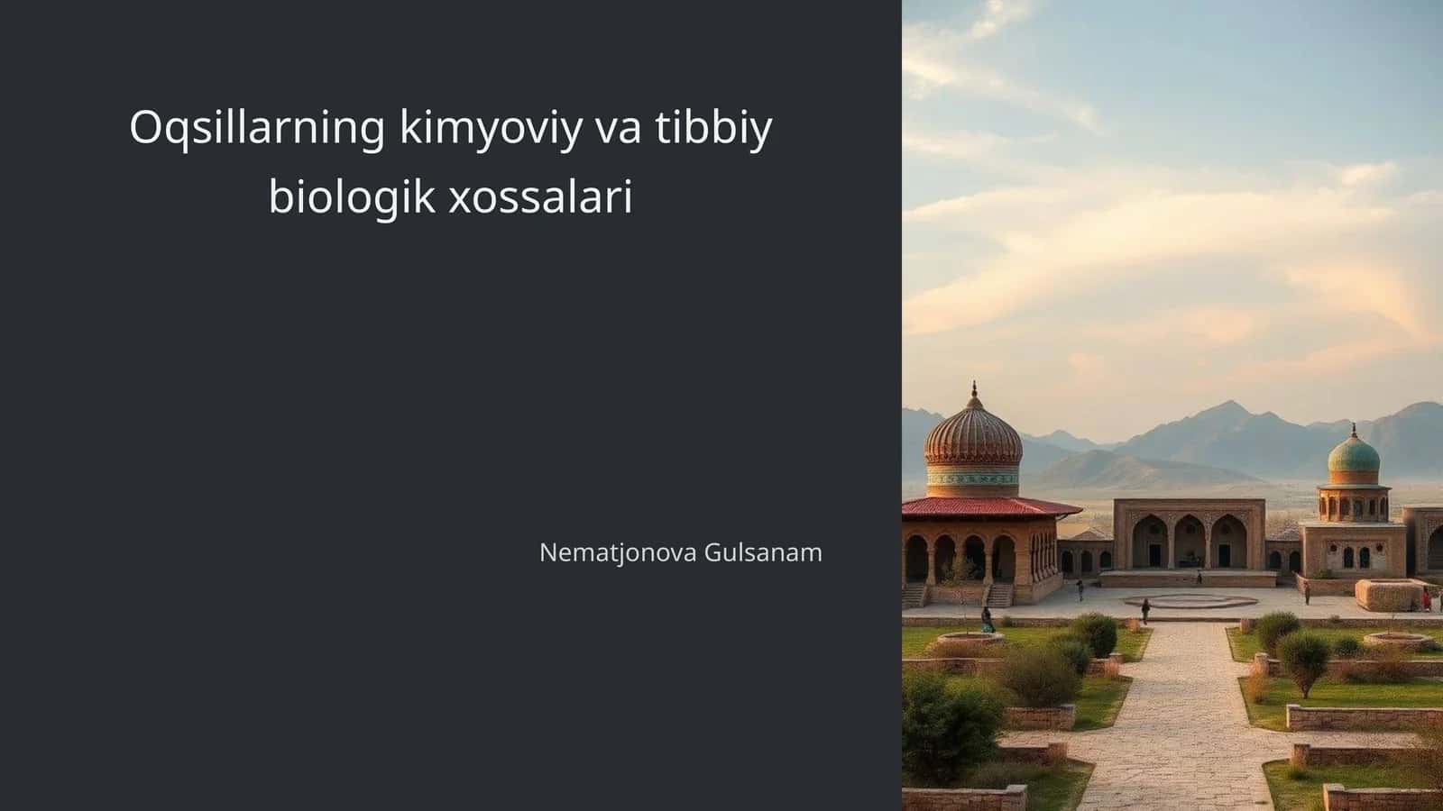 Oqsillarning kimyoviy va tibbiy biologik xossalari