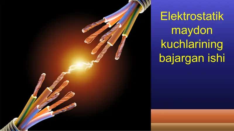 Elektrostatik maydon kuchlarining bajargan ishi.